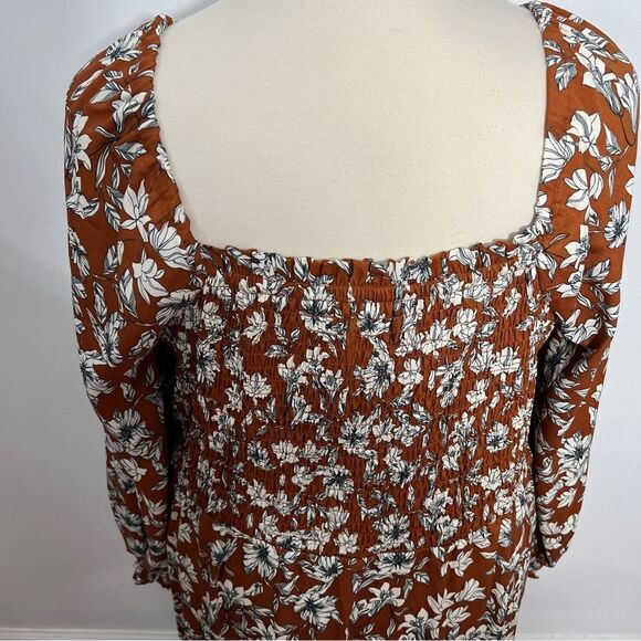 LaLigne Brown Floral‎ Cottagecore Midi Dress -- 3XL - Picture 9 of 13